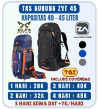 Tas Gunung ZVT 45 40-45L TG2