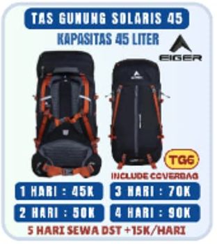 Tas Gunung Solaris 45 TG6